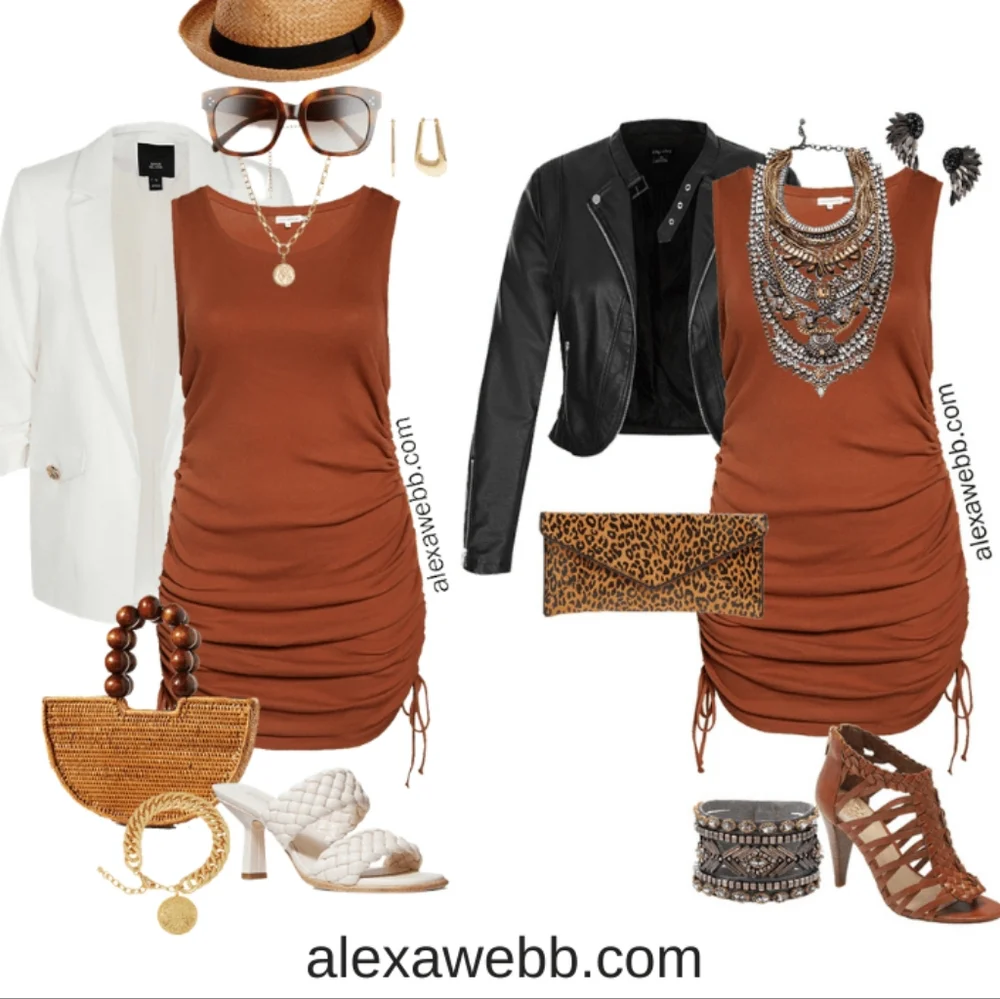 Brown Cowl Neck Dress - Picture 9 of 9